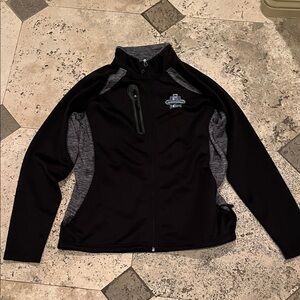 Women's Black and Gray Full-Zip Sweatshirt